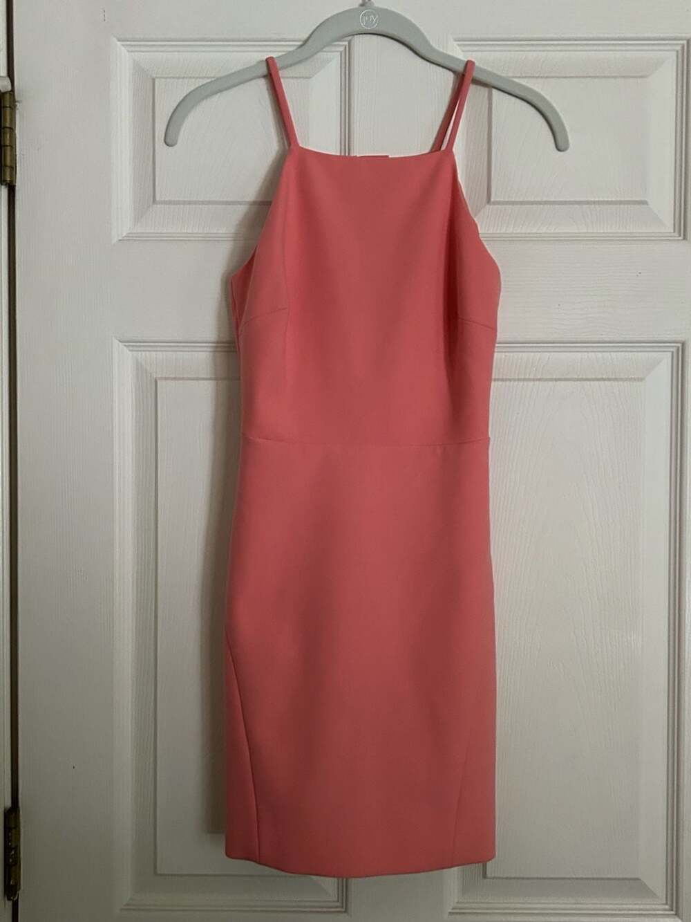 Elizabeth and James Peach Pink Spaghetti Strap Open Back Mini Dress